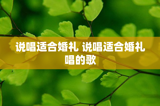 说唱适合婚礼 说唱适合婚礼唱的歌