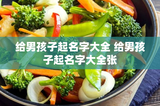 给男孩子起名字大全 给男孩子起名字大全张