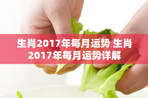 生肖2017年每月运势 生肖2017年每月运势详解