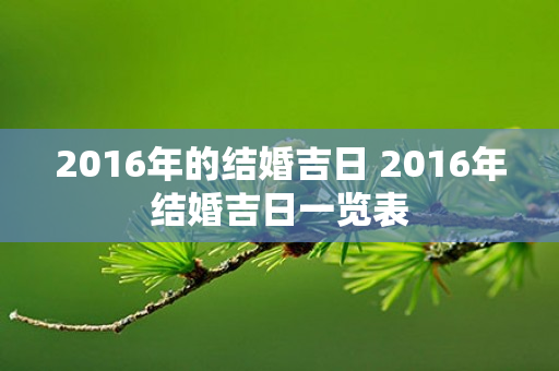 2016年的结婚吉日 2016年结婚吉日一览表