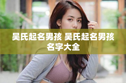 吴氏起名男孩 吴氏起名男孩名字大全