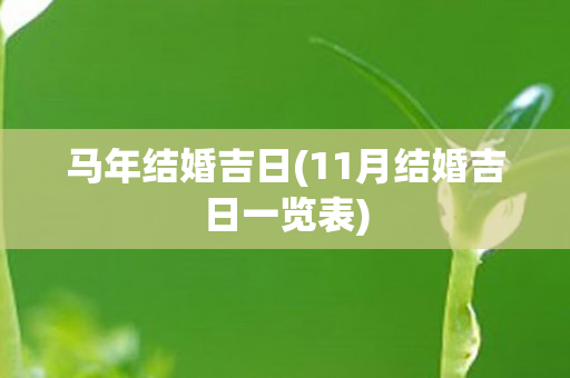 马年结婚吉日(11月结婚吉日一览表)