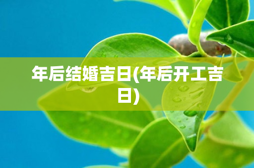 年后结婚吉日(年后开工吉日)