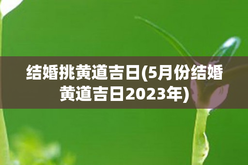 结婚挑黄道吉日(5月份结婚黄道吉日2023年)