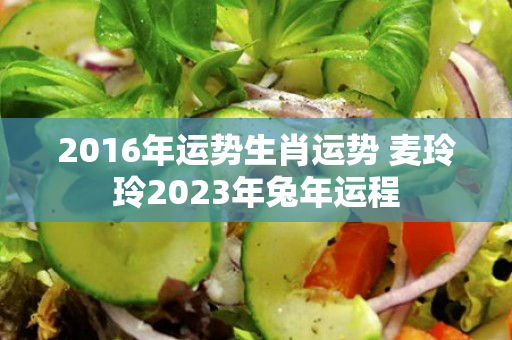 2016年运势生肖运势 麦玲玲2023年兔年运程