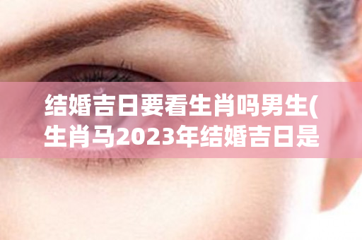 结婚吉日要看生肖吗男生(生肖马2023年结婚吉日是)