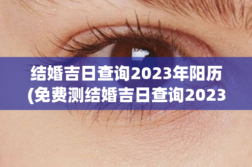 结婚吉日查询2023年阳历(免费测结婚吉日查询2023年)