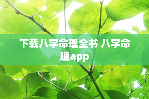 下载八字命理全书 八字命理app