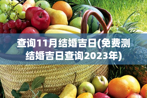 查询11月结婚吉日(免费测结婚吉日查询2023年)