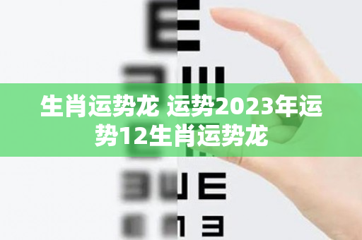 生肖运势龙 运势2023年运势12生肖运势龙