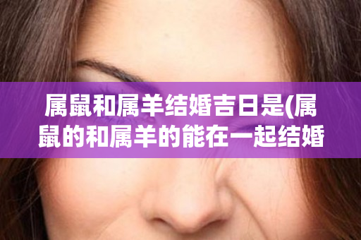 属鼠和属羊结婚吉日是(属鼠的和属羊的能在一起结婚吗)