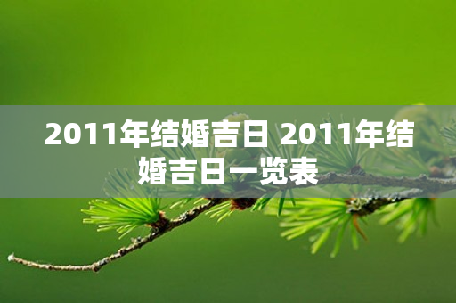 2011年结婚吉日 2011年结婚吉日一览表